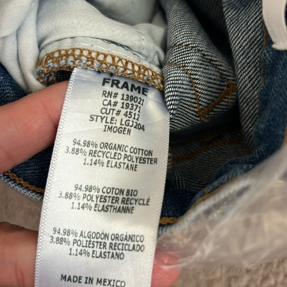 Frame Jeans Blue Le Garcon Imogen Organic Cotton Medium Wash - Picture 5 of 5